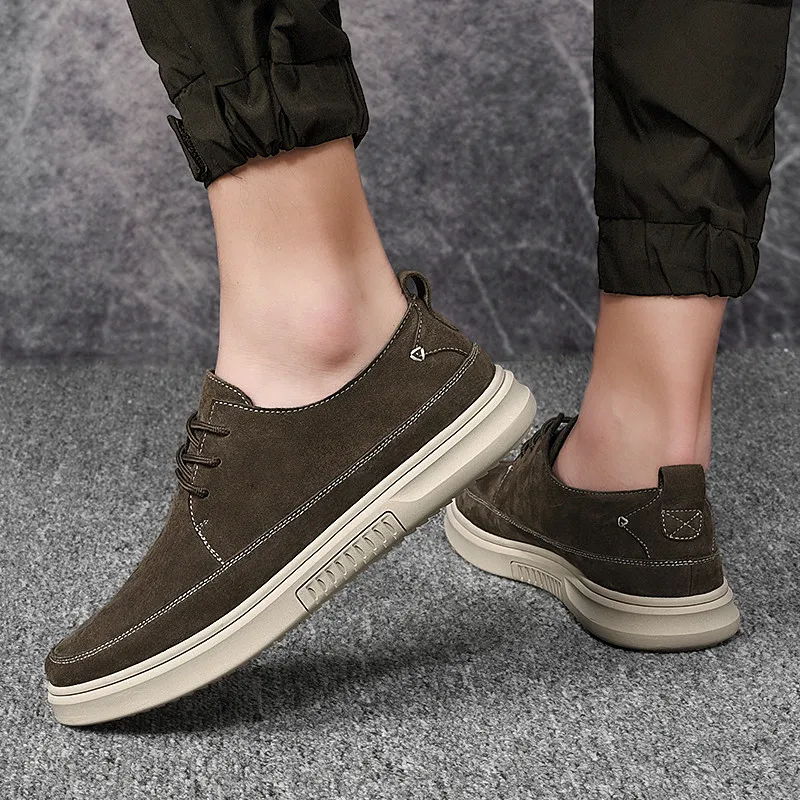 Lace Up Loafers Park Walking Shoes Men's Versatile Casual Shoes Commuting Work Shoes Men's Suede Leather Shoes Free Delivery