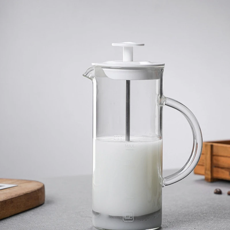 Milk Bubbling Machine Manual Milk Frother Pot Coffee Milk Bubbling Cup Portable Household Milk Bubbler