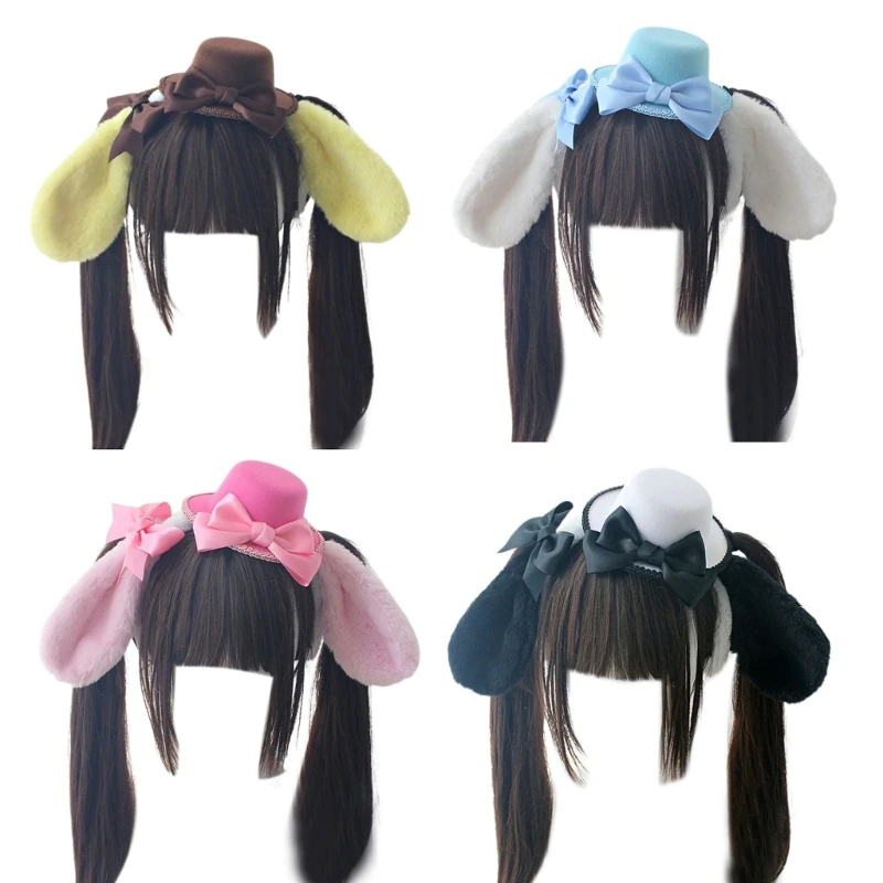 Rabbit Ears Headband Plush Hairband Girls Anime Carnivals Party Photo Headpieces