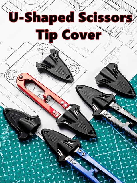 Black Scissors Sheath Sturdy Practical Plastic Scissor Tip Cover Protection Case for Knitting Needlework Crafting Embroidery 4
