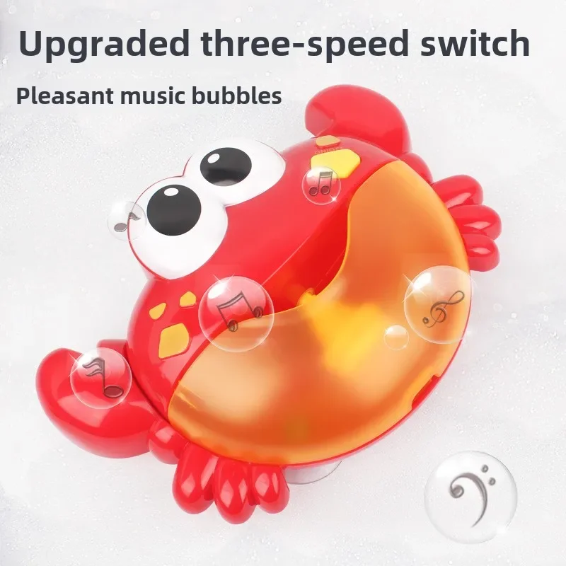 Baby Bath Toys Bubble Machine Duck Crabs Frog Music Kids Bath Toy Bathtub Automatic Bubble Maker Baby Bathroom Toy for Children 2