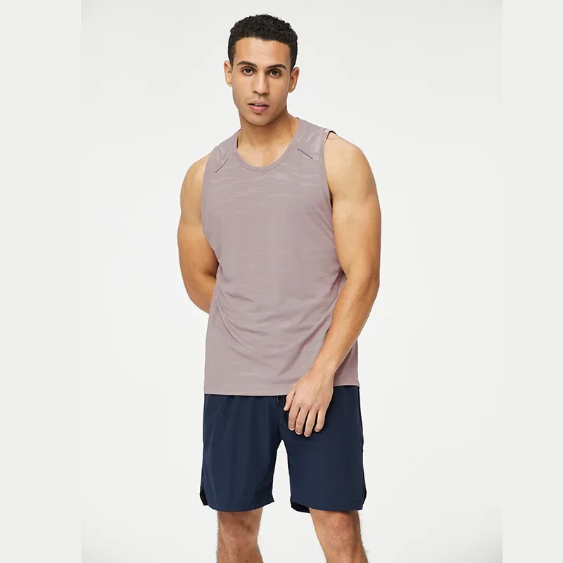 Quick Dry O-neck Fitness Tank Top Men Summer Muscle Vest Gym Clothing Bodybuilding Sleeveless Shirt Workout Sports Singlets