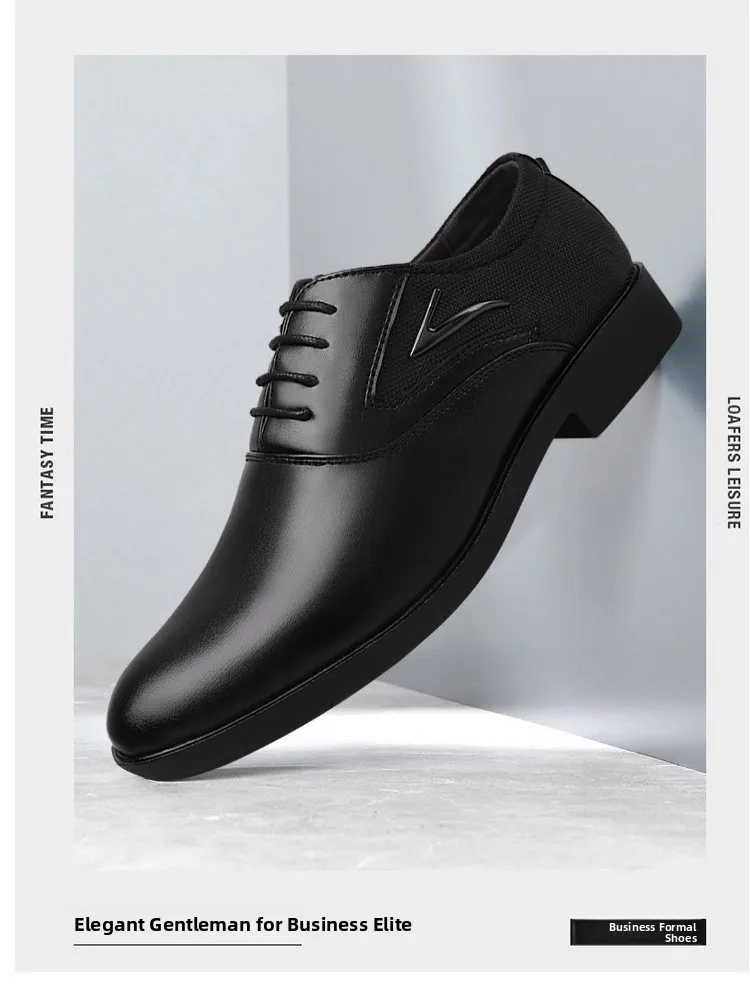 Zapatos Casuales de Cuero para Hombre, Formales de Negocios, de Corte Bajo, Transpirables, Antideslizantes, Zapatos de Vestir para Hombre, Modernos y Elegantes