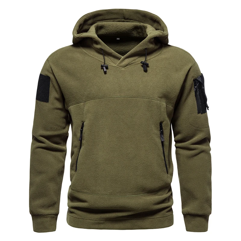 

2024 New Hooded Outdoor Tactical Sweater Men's Sweater Loose Fitting Sports Clothing Fashion Casual Long Sleeved Sweater Outside