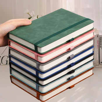 Quaderno vintage con cinturino in pelle A5 con copertina in pelle, copertina morbida personalizzata e segnalibro, perfetto per le imprese 1