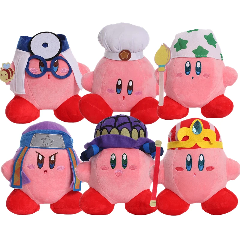 18-22cm Star Kirby Plush Stuffed Toys Cute Soft Peluche Cartoon Anime Characters Dolls Children Birthday Gifts Kawaii Xmas Decor disney characters collection jigsaw puzzle 35 300 500 1000 pcs puzzle educational toy for kids children s games christmas gift