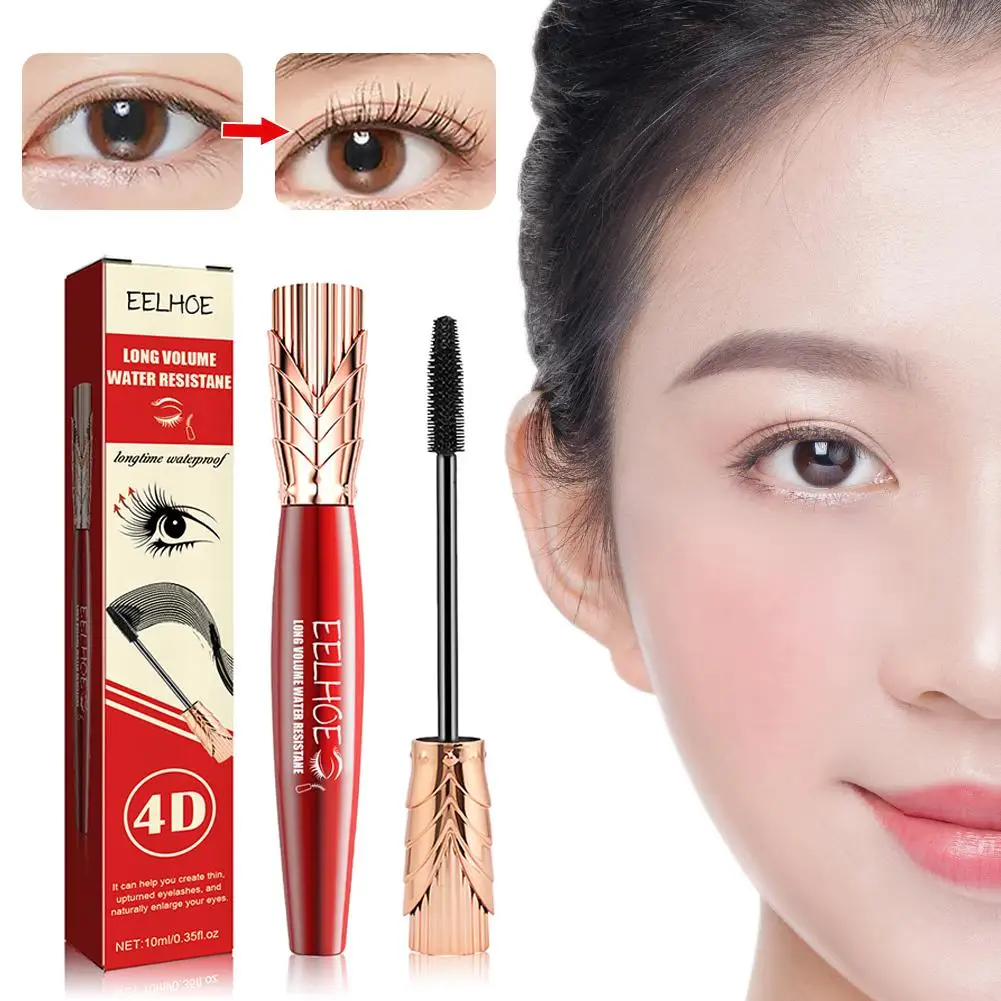 

4D Silk Fiber Water Proof Mascara Extra Volume Black Thick Double Mascara Products Curling Head Waterproof Long Makeup Last X6M2
