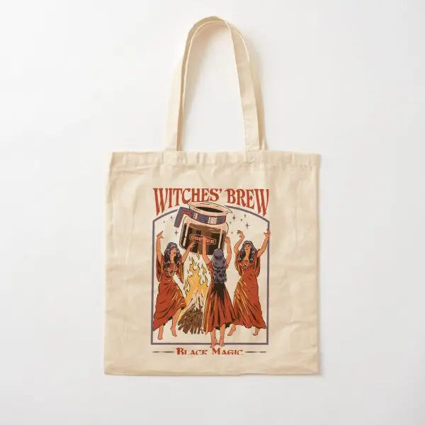

Witches Brew Cotton Canvas Bag Fabric Printed Fashion Ladies Designer Shoulder Bag Grocery Travel Handbag Women Unisex Foldable