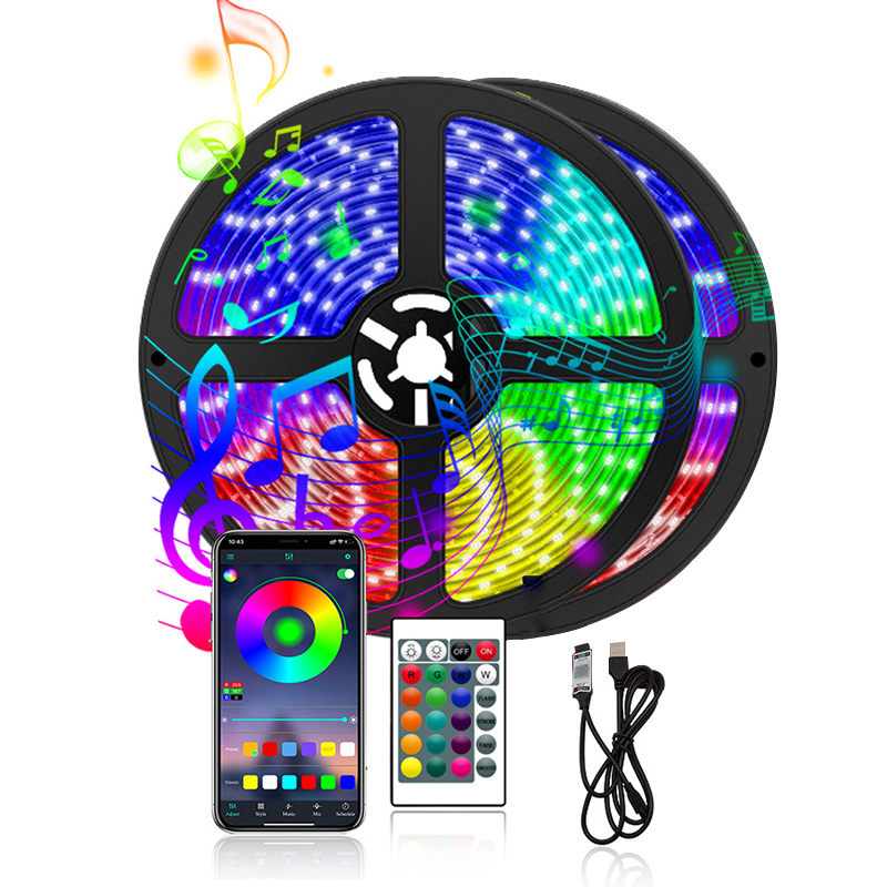 RGB 5050 LED light room music synchronization LED light belt 1m 2m 3m 4m 5m flexible ribbon bedroom decoration TV backlight