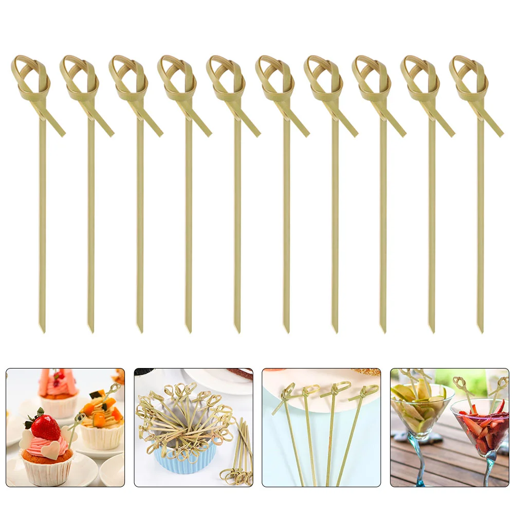 

200pcs Decorative Cocktail Sticks Food Picks Bamboo Knot Picks Party Supplies