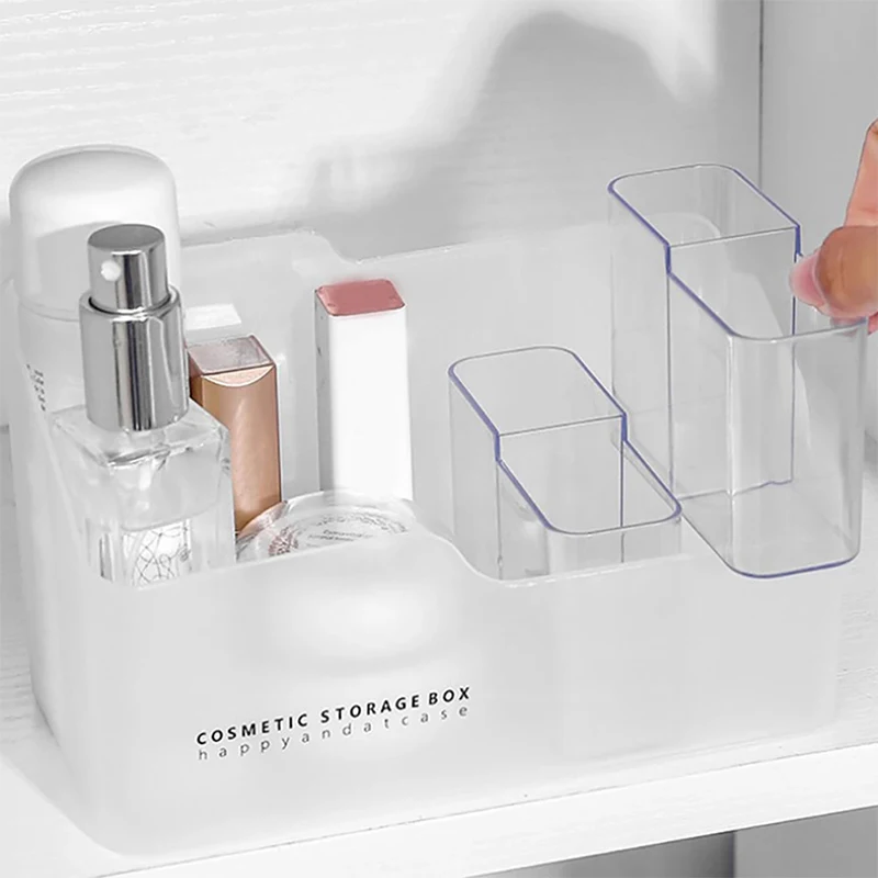 1-Cosmetic Storage Box Skincare Cosmetic Organizer For Bathroom Makeup Brush Holder Makeup Organizer 2