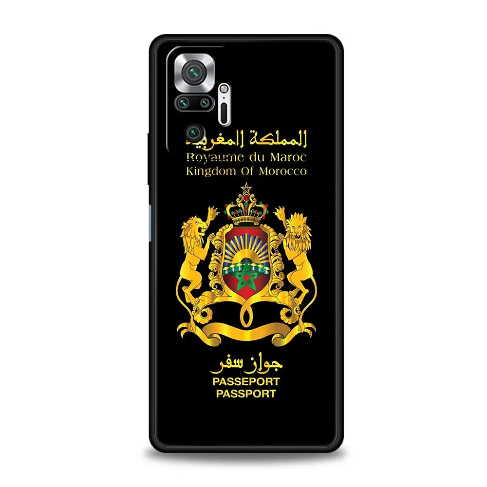 Morocco Flag Passport Design Black Phone Case Cover
