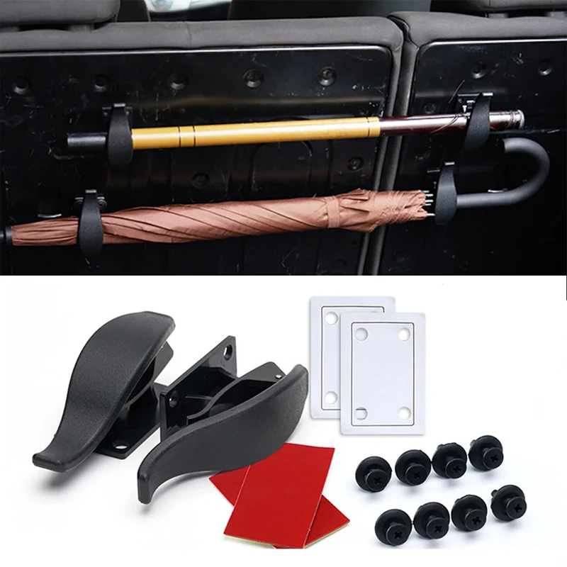 2 Pezzi Ganci Portaombrelli per Auto, Clip Organizzatore Ombrelli per Sedile Posteriore e Bagagliaio in ABS, Accessorio Universale per Auto