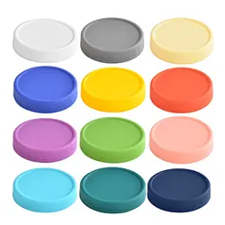 Set of 12 Reusable Leak - Proof Plastic Mason Jar Lids with Pour Spout - Wide Mouth, Durable and Reliable Kitchen Essential - 70mm (12PCS)