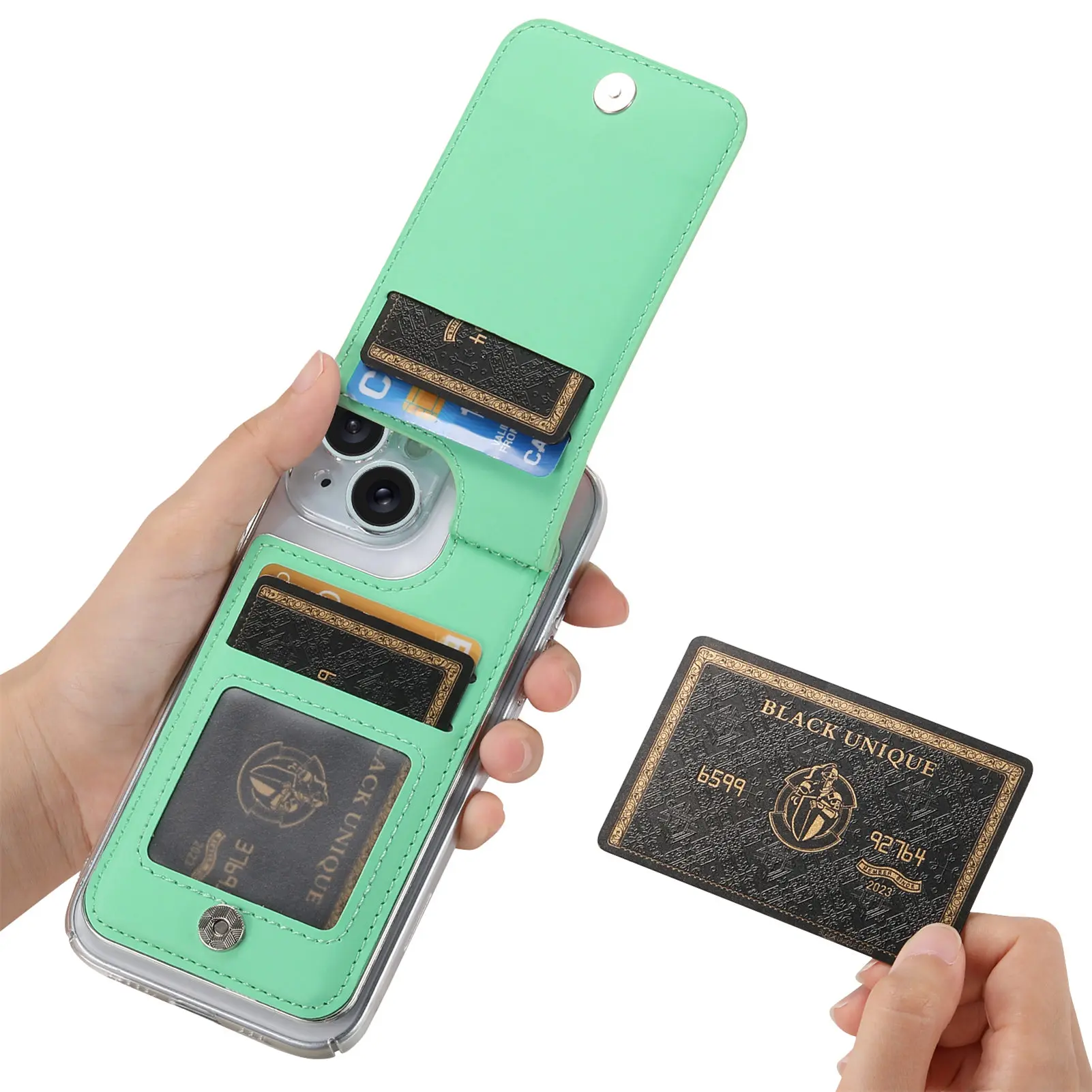 Zipper Card Slot Ultra-Thin Phone Back Wallet Holder