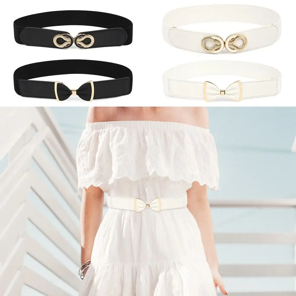

Clothing Decoration Women Metal Buckle Punk Waist Strap Stretch Elastic Belts Decorative Waistband