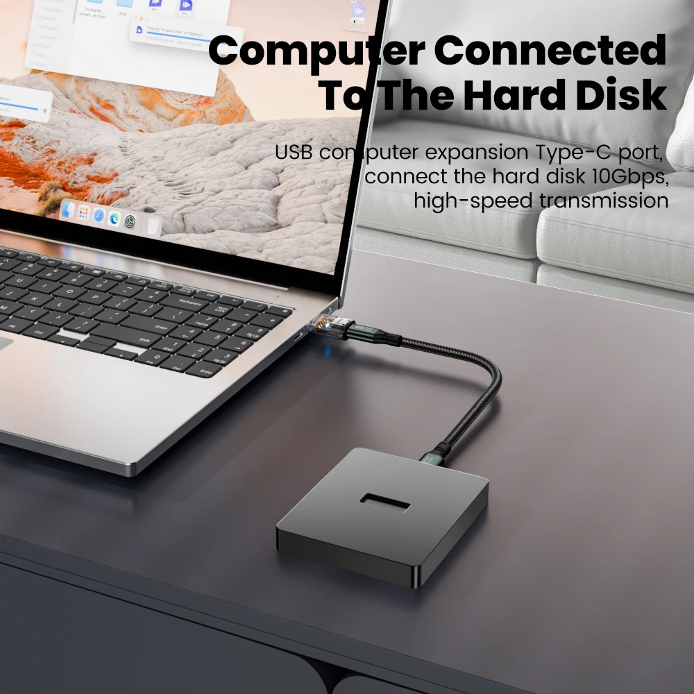 OLAF Gen2 USB3.2 OTG USB to Type C Adapter 120W Fast Charging USB C Male to Female Converter 10Gbps High-speed Data Transfer