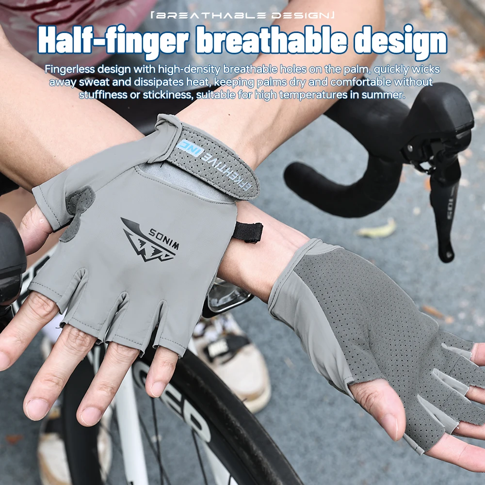 Unisex Breathable Fingerless Cycling Gloves with UV Protection for Summer Outdoor Sports