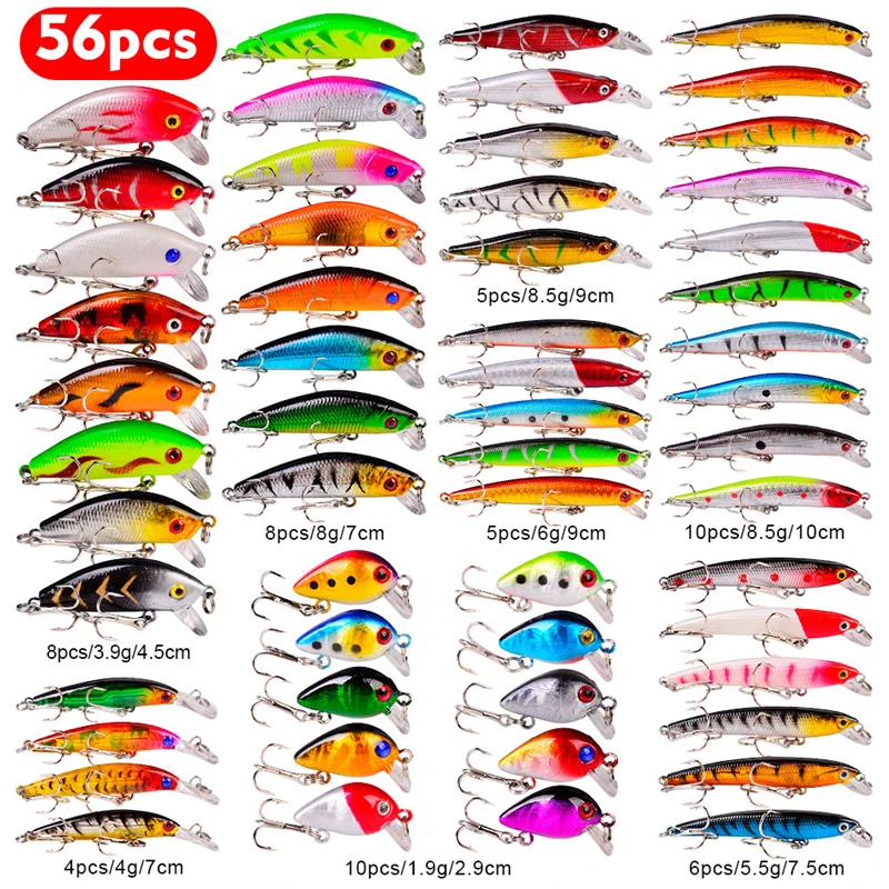 301-Piece Mix Fishing Lure Set - Minnow, Popper, VIB, Crankbait, Soft & Hard Baits With Hooks 301-Piece Mix Fishing Lure Set - Minnow, Popper, VIB, Crankbait, Soft & Hard Baits With Hooks