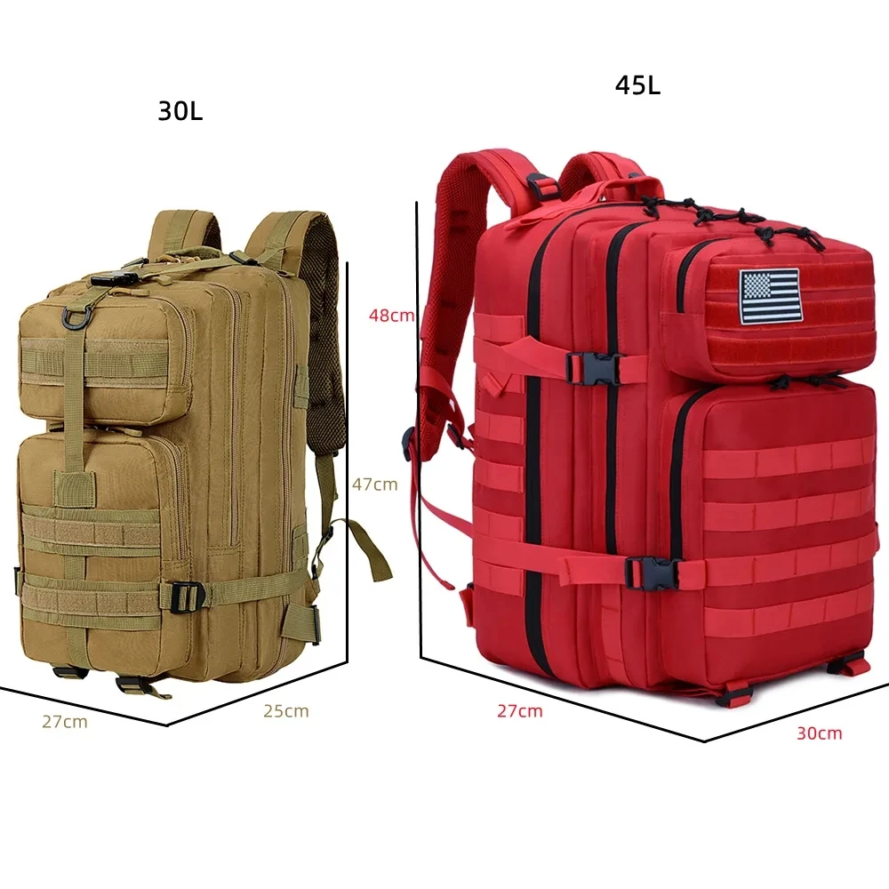 Mochila táctica militar para hombre, bolsa de escalada impermeable, 3P, 45l