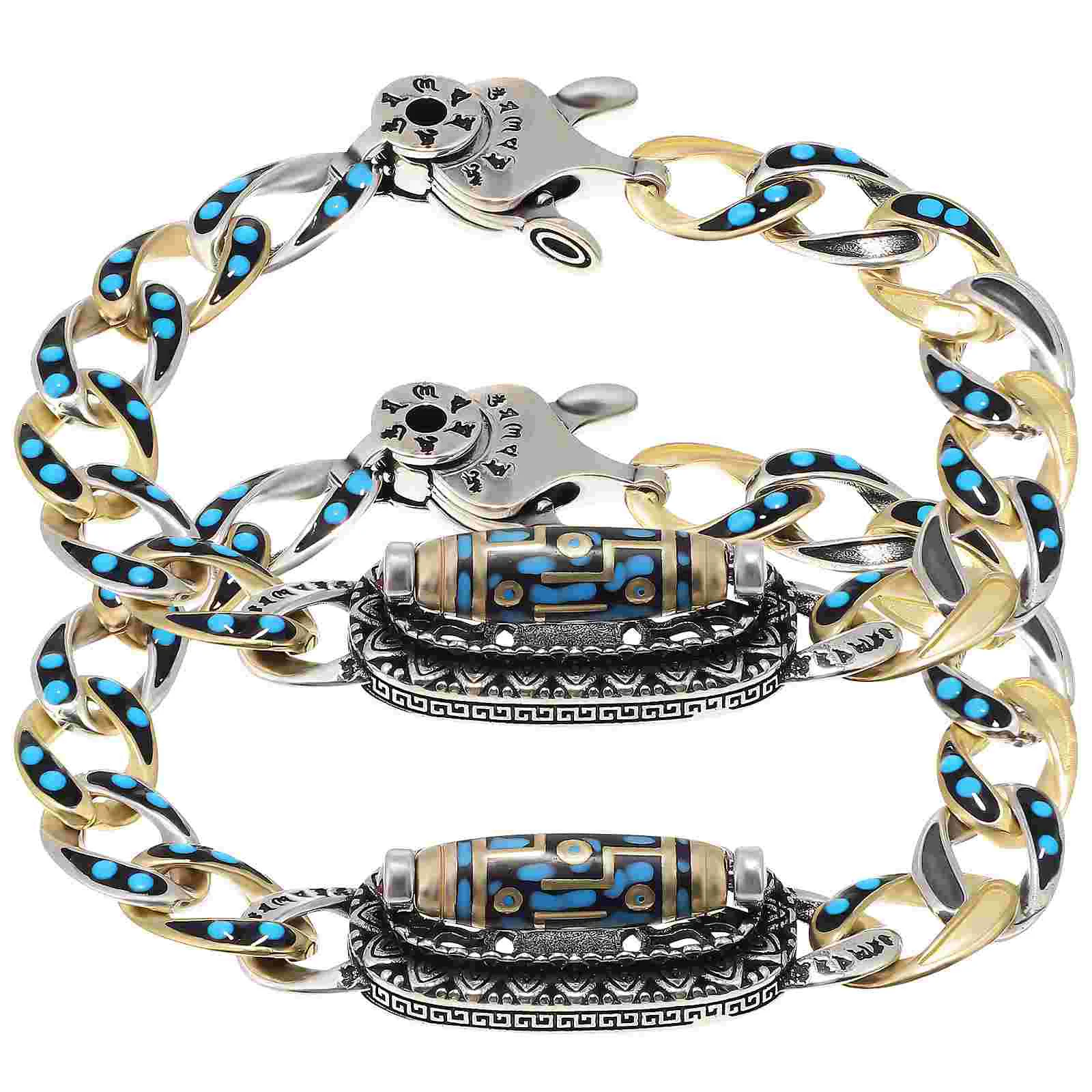 

2 Pcs Waist Bracelet Vintage Charm Bracelets Costume Jewelry Copper Chain Link Wrist