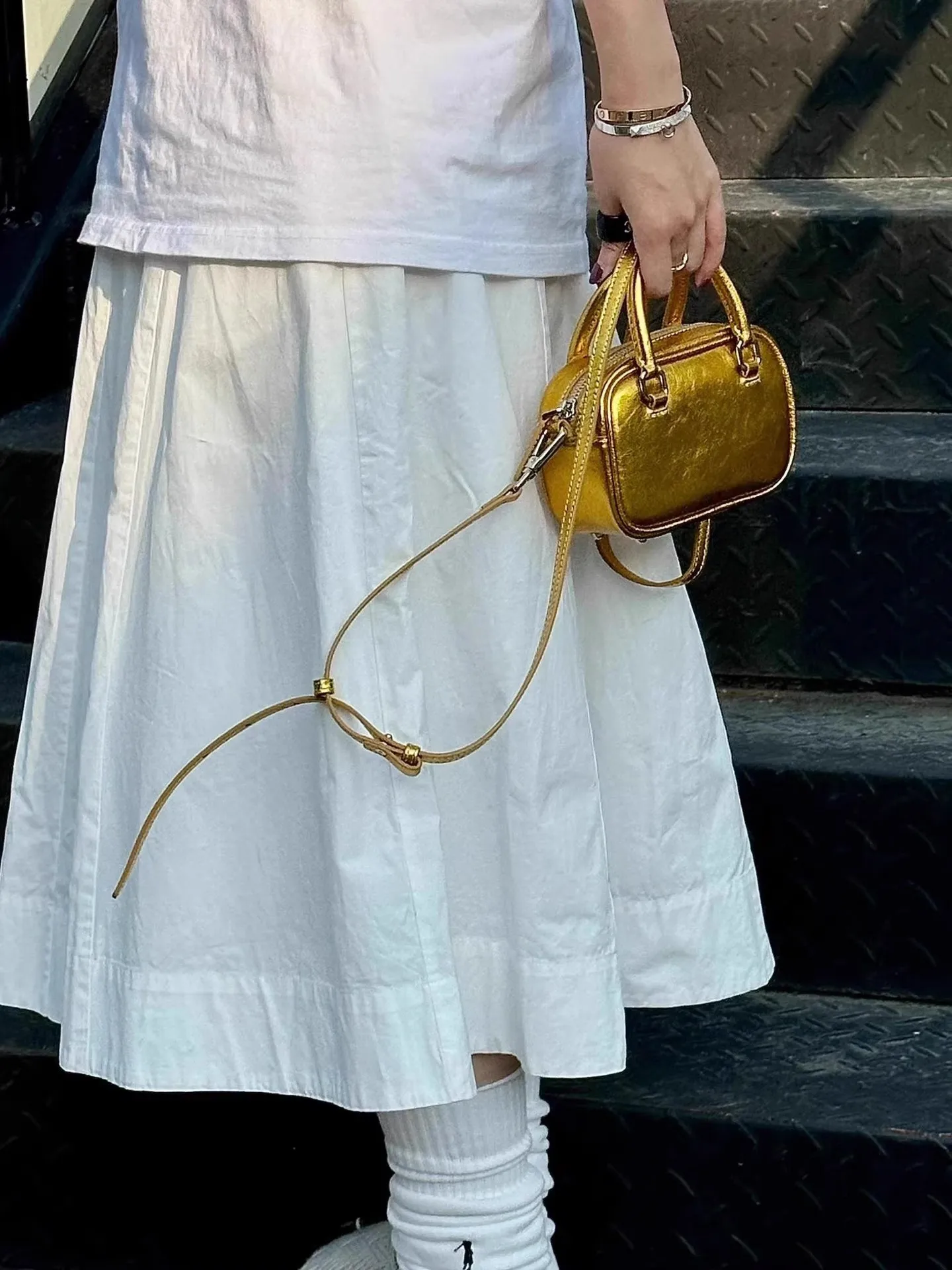 JIAERDI Vintage Gold Mini Bag Wallet Female 2025 Retro Handle Bowling Square Bag For Women Sweet Cool Casual Crossbody Bags Y2k