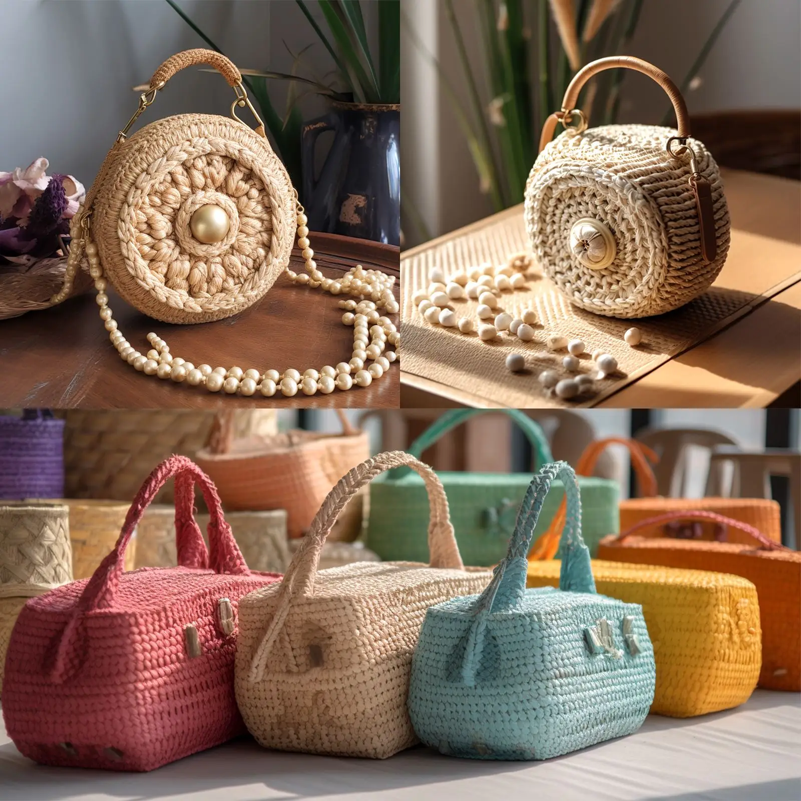 100M Natural Raffia Straw Yarn Hand-Knitted Crocheting Grass Paper Rope For DIY Sunhat Beach Bag Cord Baking Gift Packaging Rope 4