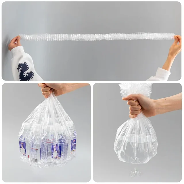 80/70/52/42cm jetable alimentaire couverture enveloppement de qualité alimentaire fruits légumes sac de rangement élastique en plastique sac cuisine frais conservation sac 2