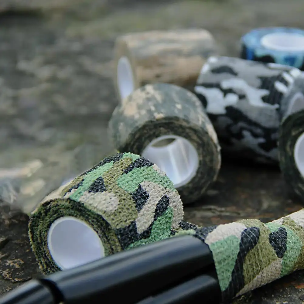 Elastic Wrap Tape Army Adhesive Hunting Camouflage Stealth Tape Waterproof Wrap Self Adhesive Elastic Bandage Camo for