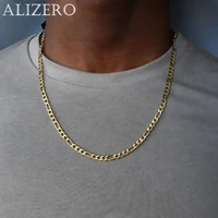 ALIZERO 18K Gold 4MM Figaro Chain Necklace For Women Men Fashion Hip Hop Punk Necklaces Jewelry Wholesale 40-75cm 1