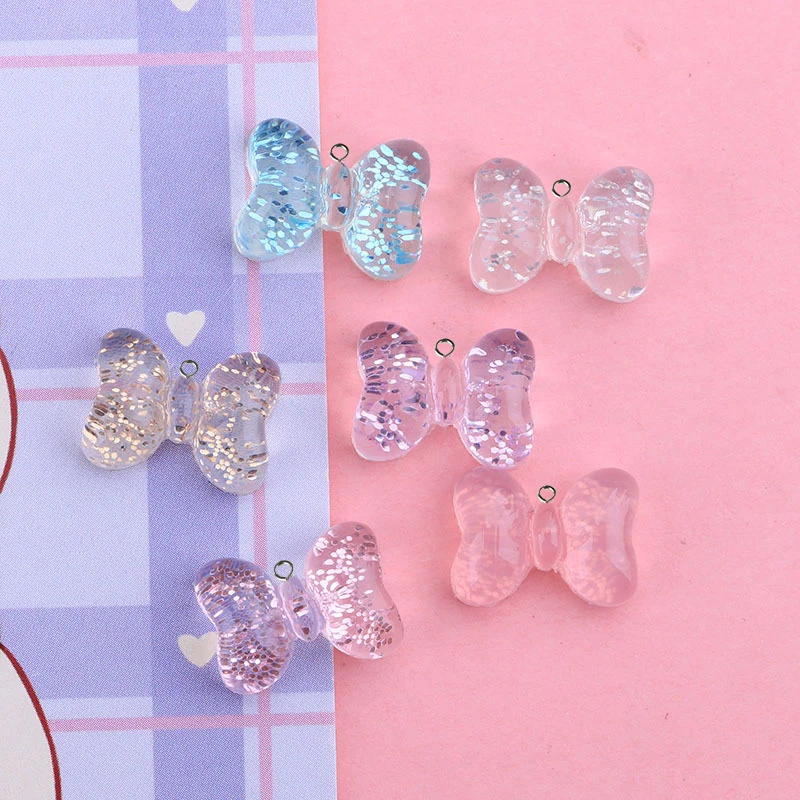 

Transparency Bling Bowknot Resin Charms Jewelry Making Art Decoration Keychain DIY Pendant Earring Necklace Accessories