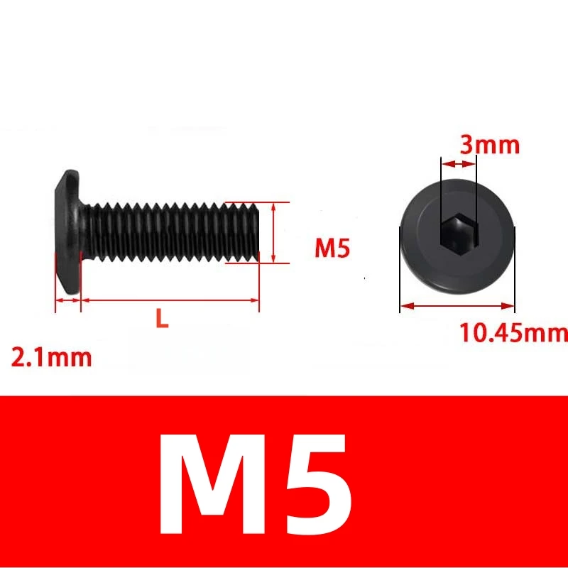 SS A2 Black M4M5M6 Allen Head Screws 304 Stainless Steel Hex Socket Flat Head Bolts for Furniture Woodworking DIY Windows Doors
