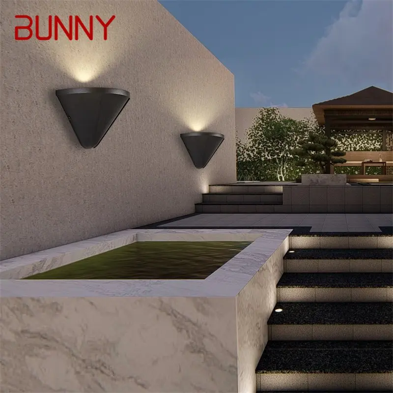 

BUNNY Patio Wall Sconce Black Outdoor Wall lights Waterproof Modern Home Decorative For Porch Balcony Courtyard Villa
