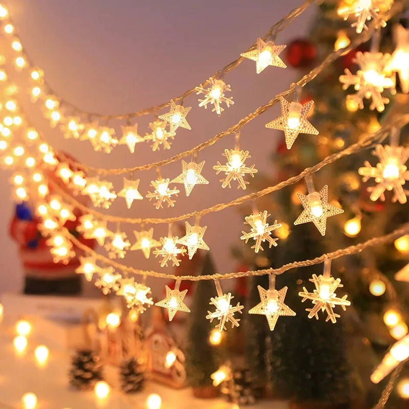 Star & Snowflake LED String Lights 2