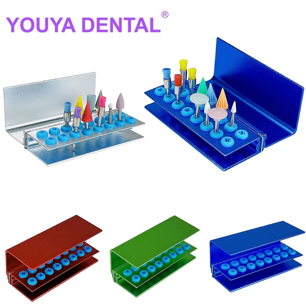 

16 Holes Dental Bur Holder Block Station Sterilizer Case Endo File Burs Disinfection Box Organizer for High/Low Speed