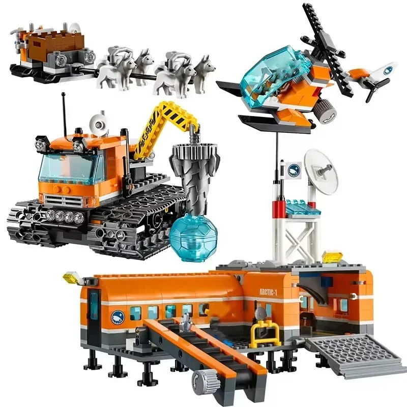 Kompatible Ziegelsets City Series Bausteine Arctic Expedition Camp Base Eisbrecher Schneebohren Spielzeug Geschenk 60036 – Detail 1