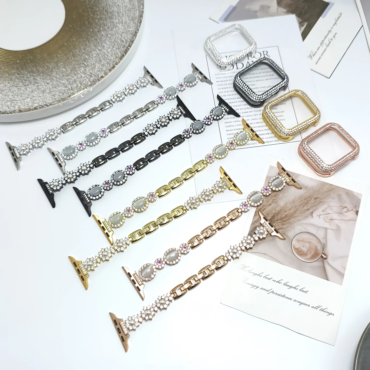 Luxury Zircon Bracelet with Fashionable Copper Metal Strap