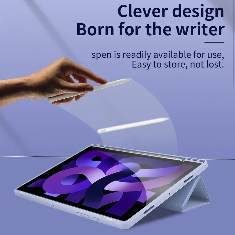 Clear Shockproof Stand Leather Tablet Case Cover - Hard Transparent Design