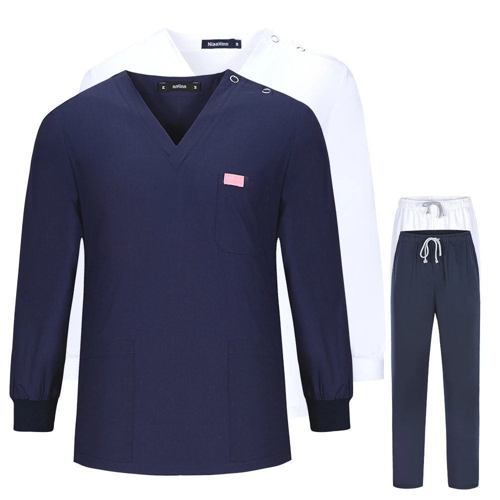 Scrubs Medical Uniform Clinic Hospital Doctor Overalls V-neck Fashion Scrub Pharmacy Nurse Clothes main image 0