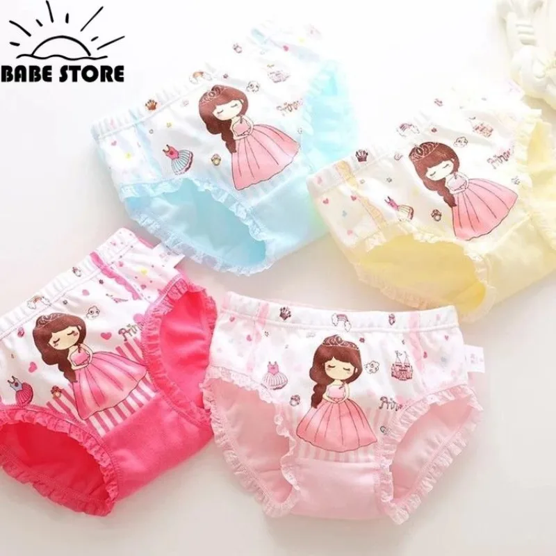 

Hot 1pc Random Color Cute Baby Girls Panties Cotton Kids Underwear for Baby Cute Print Briefs 2-10Y Children's Clothing