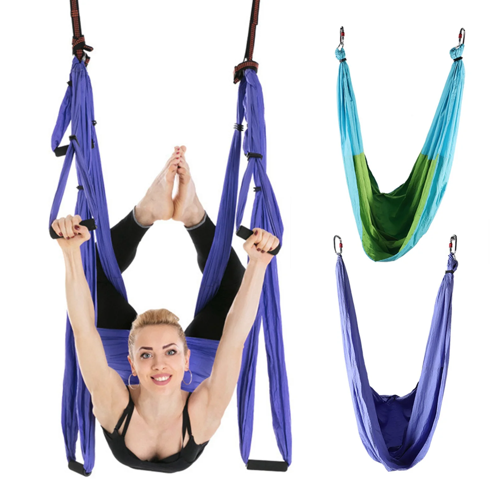 6 Handles Aerial Yoga Hammock Flying Swing Anti Gravity Yoga Pilates Inversion Exercises Device Outdoor Indoor Swing Belt yoga hammock