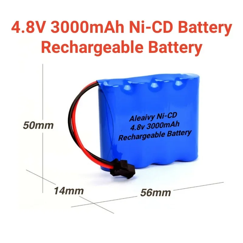 

4.8V 3000mAh Ni-CD Battery Rechargeable Battery AA Battery Pack Used for Toy Car Dump Truck Four-wheel Drive Alloy Climbing Car