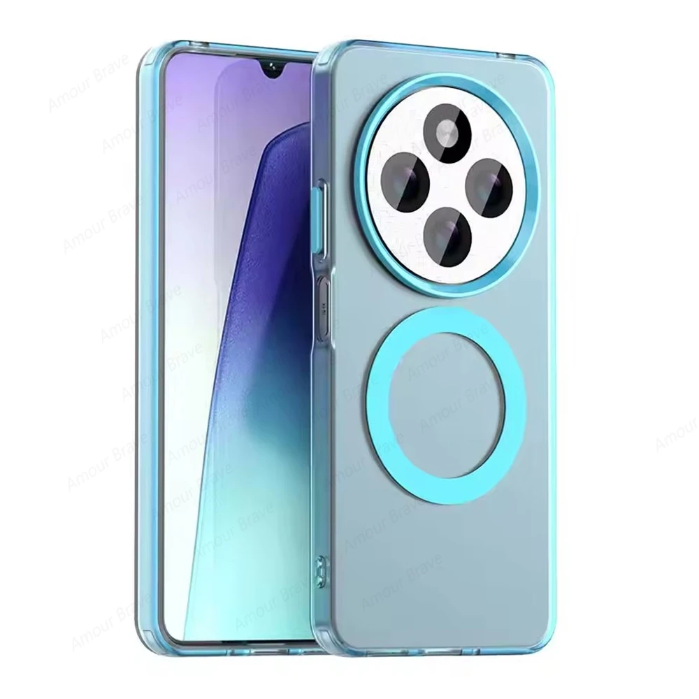 Sleek Matte Clear Shockproof Phone Case with Magnetic Cover Compatibility