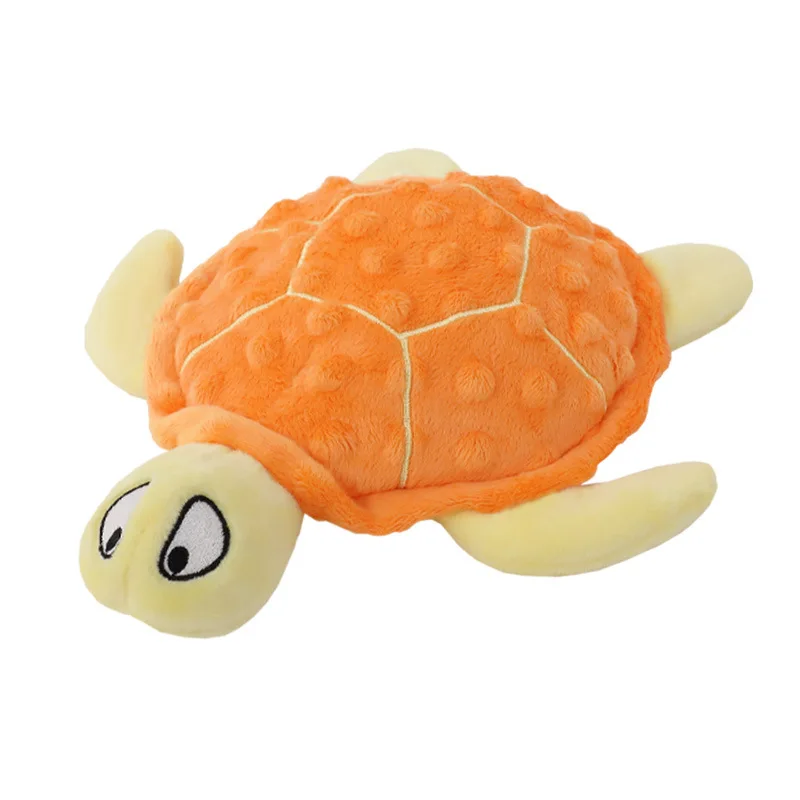 Dog Squeaky Toys Turtle Shape Plush Dog Cat Toy No Stuffing Crinkle Interactive Chew Toys for Small Large Dogs Puppy Plaything 6