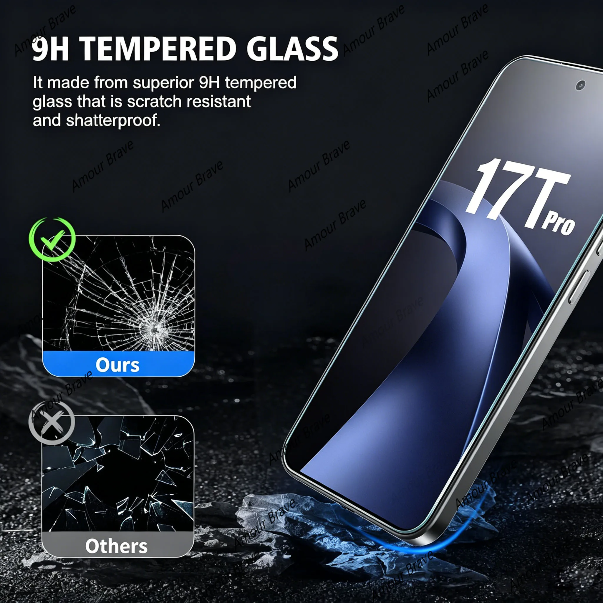 3PCS Fingerprint Unlock HD Tempered Glass Screen Protector Set