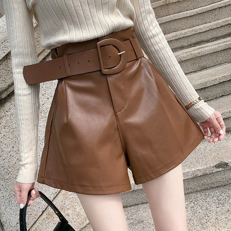 

Leather Shorts Women High Waist Women's Clothing With Trendyol Cheap Stuff Sexy Short Skirts Woman Fashion 2022