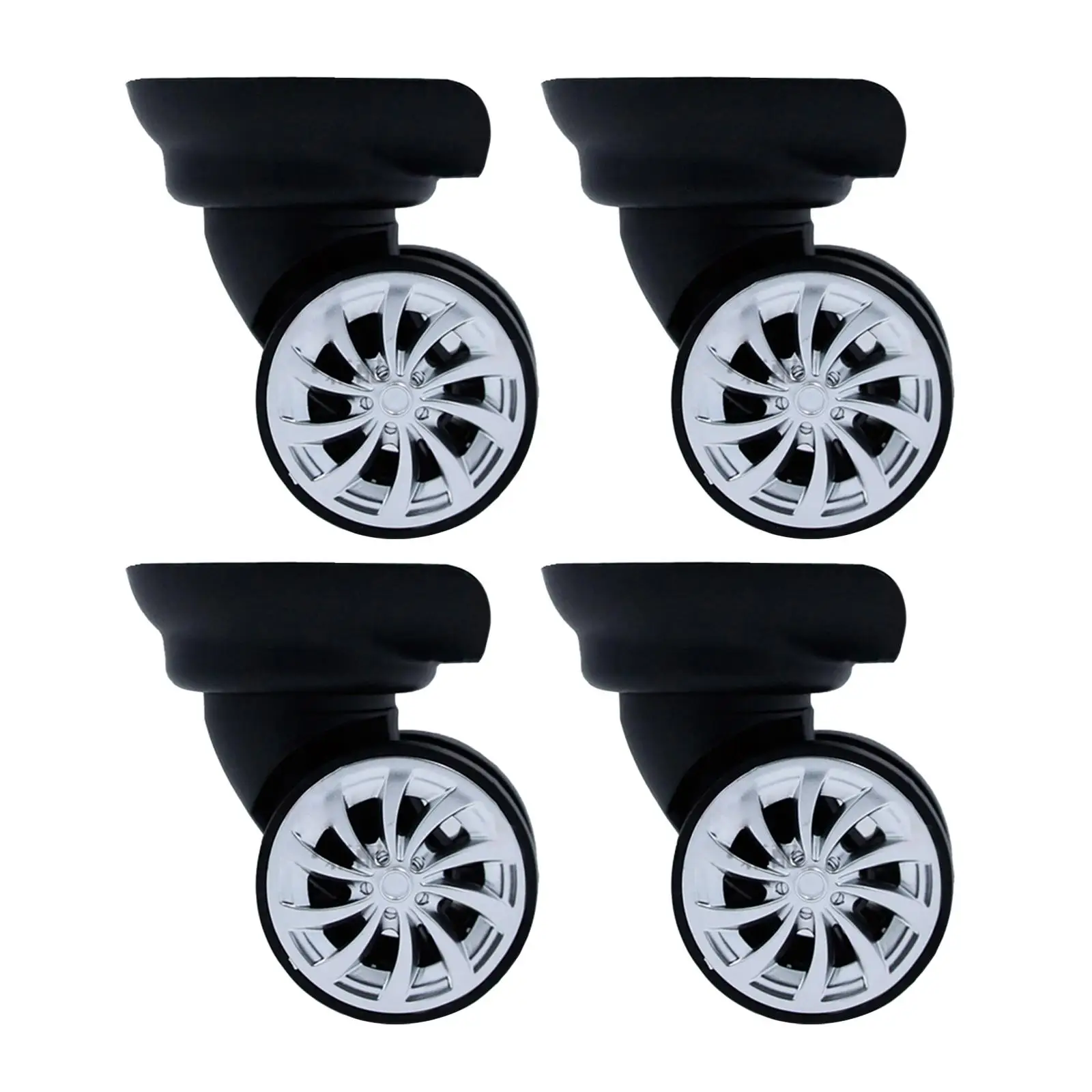 

4 Pieces Luggage Wheels PP Pet Easy Installation Flexible Rotation Swivel Caster Wheels Replacement Luggage Suitcase Wheels