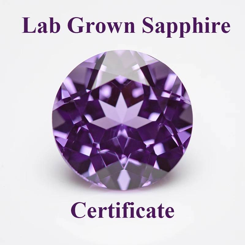 

Lab Grown Sapphire Purple Blue Color Round Shape Charm Beads for Diy Jewelry Making Pendant Materials Selectable AGL Certificate