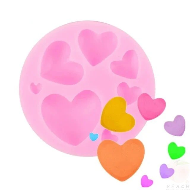 Loving Heart Shape Silicone Fondant Mold - Pink Detail 4
