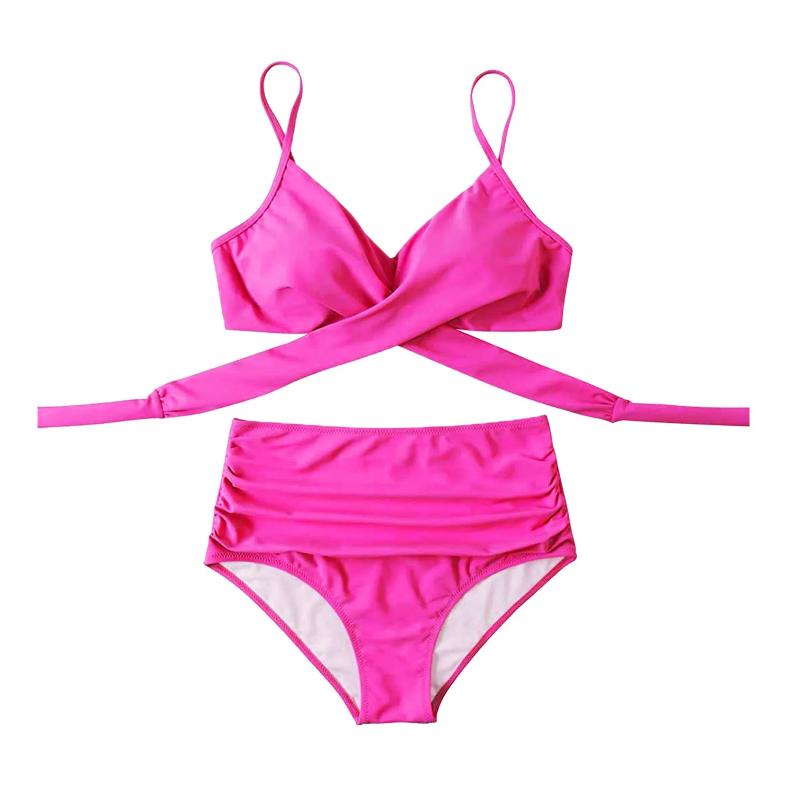 Women Sexy Soild Print Bikini Set Push Up Bathing Swimwear High Waist Swimsuit купальник женский bikinis 2024 mujer бикини